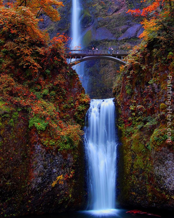 Multnomah Falls, Oregon painting - Unknown Artist Multnomah Falls, Oregon art painting